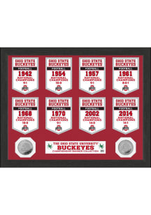 Ohio State Buckeyes National Champions Banner Collection Plaque