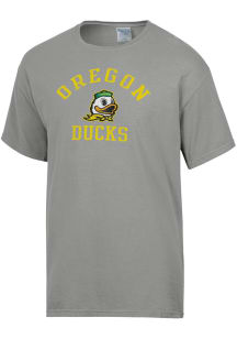 ComfortWash Oregon Ducks Womens Grey Arch Mascot Garment Dyed Short Sleeve T-Shirt