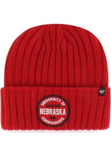 47 Nebraska Cornhuskers Red Ribbed Snowdrift Cuff Mens Knit Hat