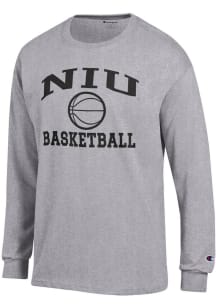 Champion Northern Illinois Huskies Grey Basketball Icon Jersey Long Sleeve T Shirt