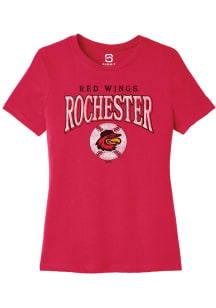 Summit Sportswear Rochester Red Wings Womens Red Homerun Short Sleeve T-Shirt