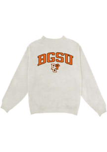 Blue 84 Bowling Green Falcons Womens Oatmeal Mock Neck Crew Sweatshirt