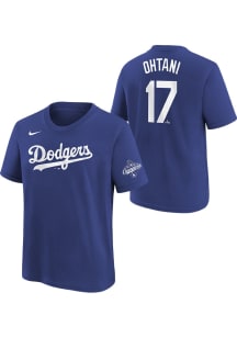 Shohei Ohtani Los Angeles Dodgers Youth Navy Blue 2025 World Series Champions NN Player Tee