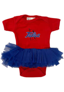 Tulsa Golden Hurricane Baby Crimson Two Tone Tutu Short Sleeve One Piece