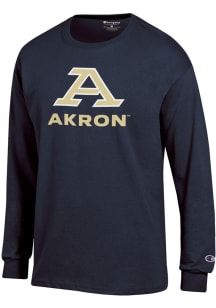 Champion Akron Zips Navy Blue Jersey Long Sleeve T Shirt