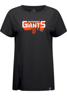 Levelwear San Francisco Giants Womens Black Influx Retro 3D Short Sleeve T-Shirt