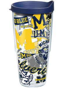 Michigan Wolverines All Over Logo 24oz Tumbler - Blue