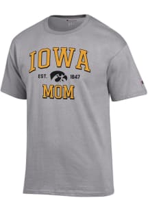 Champion Iowa Hawkeyes Grey EST Date Mom Jersey Short Sleeve T Shirt