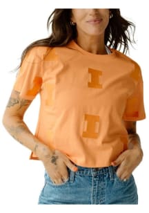 Gameday Social Illinois Fighting Illini Womens Orange Ritter Repeat Short Sleeve T-Shirt
