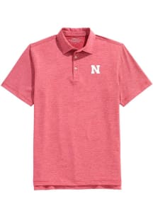Vineyard Vines Nebraska Cornhuskers Mens Red St. Jean Stripe Short Sleeve Fashion Polo