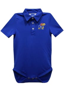 Vive La Fete Kansas Jayhawks Baby Blue Team Short Sleeve One Piece Polo