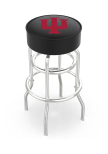 Indiana Hoosiers Double-Ring Swivel Pub Stool - Black