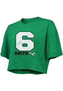 Devonta Smith Philadelphia Eagles Womens Kelly Green Boxy Crop Player T-Shirt