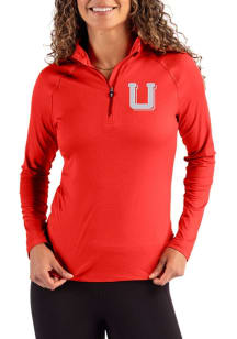 Cutter and Buck Utah Utes Womens Red Vault Coastline Qtr Zip