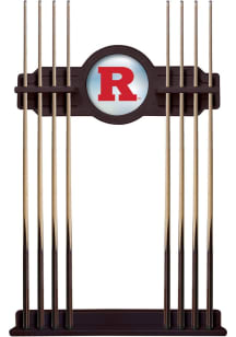 Rutgers Scarlet Knights Solid Wood Cue Rack Pool Table