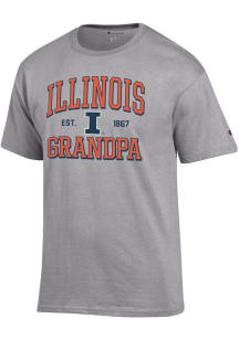 Champion Illinois Fighting Illini Grey Est. Date Grandpa Jersey Short Sleeve T Shirt