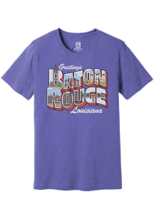 Summit Sportswear Baton Rouge Purple Skyline Short Sleeve Fashion T Shirt