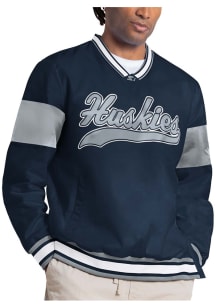 Starter UConn Huskies Mens Navy Blue Tail Sweep Pullover Jackets