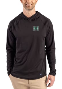 Cutter and Buck Hawaii Warriors Mens Black Prospect Eco Long Sleeve Hoodie