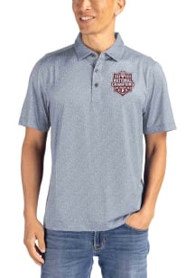 Cutter and Buck Indiana Hoosiers Mens Grey 2025 CFP National Champions Pike Pebble Short Sleeve Po..