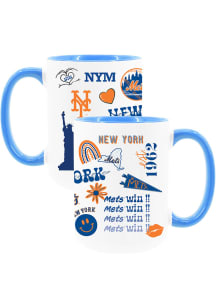 New York Mets Loco 2 Pack Inner Color Ceramic Mug - White