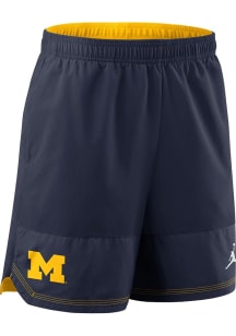 Nike Michigan Wolverines Mens Navy Blue DriFit Knit Practice Jordan Shorts