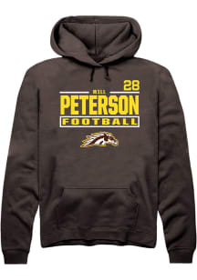 Will Peterson Western Michigan Broncos Mens Brown Football NIL Stacked Box Player Hood