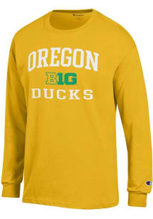 Champion Oregon Ducks Yellow Big Ten Jersey Long Sleeve T Shirt