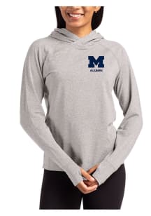 Cutter and Buck Michigan Wolverines Womens Grey Alumni Adapt Knit Hood Hooded Sweatshirt