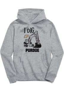 Vive La Fete Purdue Boilermakers Youth Grey Excavator Long Sleeve Hoodie