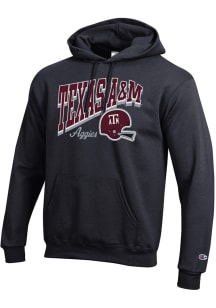 Champion Texas A&M Aggies Mens Black Football Throwback Football Long Sleeve Hoodie