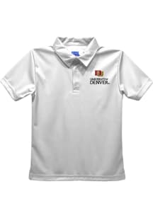 Vive La Fete Denver Pioneers Youth White Team Short Sleeve Polo Shirt