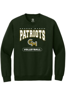 Summit Sportswear George Mason University Mens Green Volleyball Long Sleeve Crew Sweatshirt