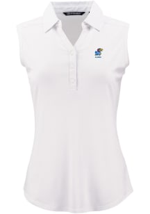 Cutter and Buck Kansas Jayhawks Womens White Alumni Forge Eco Polo Shirt