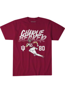 Charlie Becker Indiana Hoosiers Crimson NIL Name and Number Pose Short Sleeve Fashion Player T Shi..