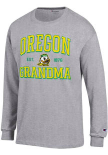 Champion Oregon Ducks Grey Est. Date Grandma Jersey Long Sleeve T Shirt