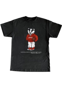 Wisconsin Badgers Black Badger Basketball Short Sleeve T Shirt