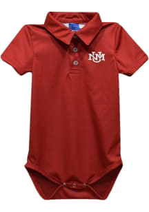 Vive La Fete New Mexico Lobos Baby Red Team Short Sleeve One Piece Polo