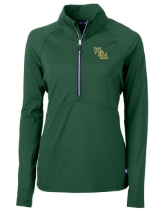 Cutter and Buck William & Mary Tribe Womens Green Adapt Eco Qtr Zip Pullover