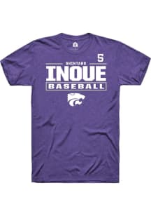 Shintaro Inoue  K-State Wildcats Purple Rally NIL Stacked Box Short Sleeve T Shirt