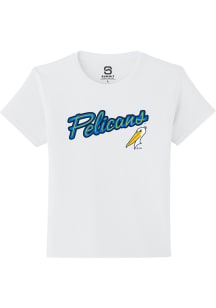 Summit Sportswear Myrtle Beach Pelicans Youth White Alt Logo Wordmark Short Sleeve T-Shirt