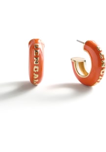 Cincinnati Bengals Puffy Enamel Hoop Womens Earrings