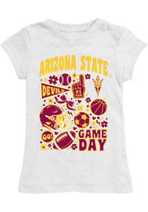 Vive La Fete Arizona State Sun Devils Girls White Lexie Short Sleeve Tee