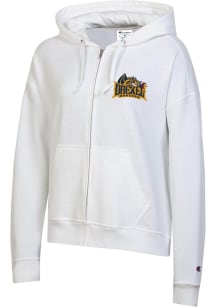 Champion Drexel Dragons Womens White Powerblend Long Sleeve Full Zip Jacket