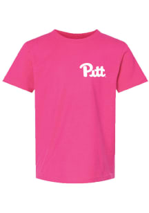 Summit Sportswear Pitt Panthers Girls Pink Script Rally Loud Short Sleeve Tee