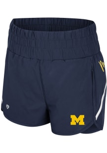 Colosseum Michigan Wolverines Womens Navy Blue Levitation Shorts
