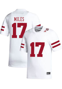 Larry Miles   Nebraska Cornhuskers White NIL Name And Number Football Jersey