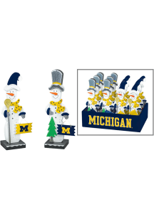 Michigan Wolverines Wooden Snowman Decor