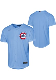 Nike Chicago Cubs Youth Light Blue Alt 2 Baseline Blank Jersey