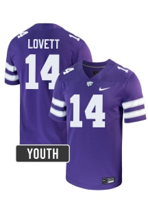 Maxwell Lovett K-State Wildcats Youth Purple Nike NIL Name And Number Football Jersey